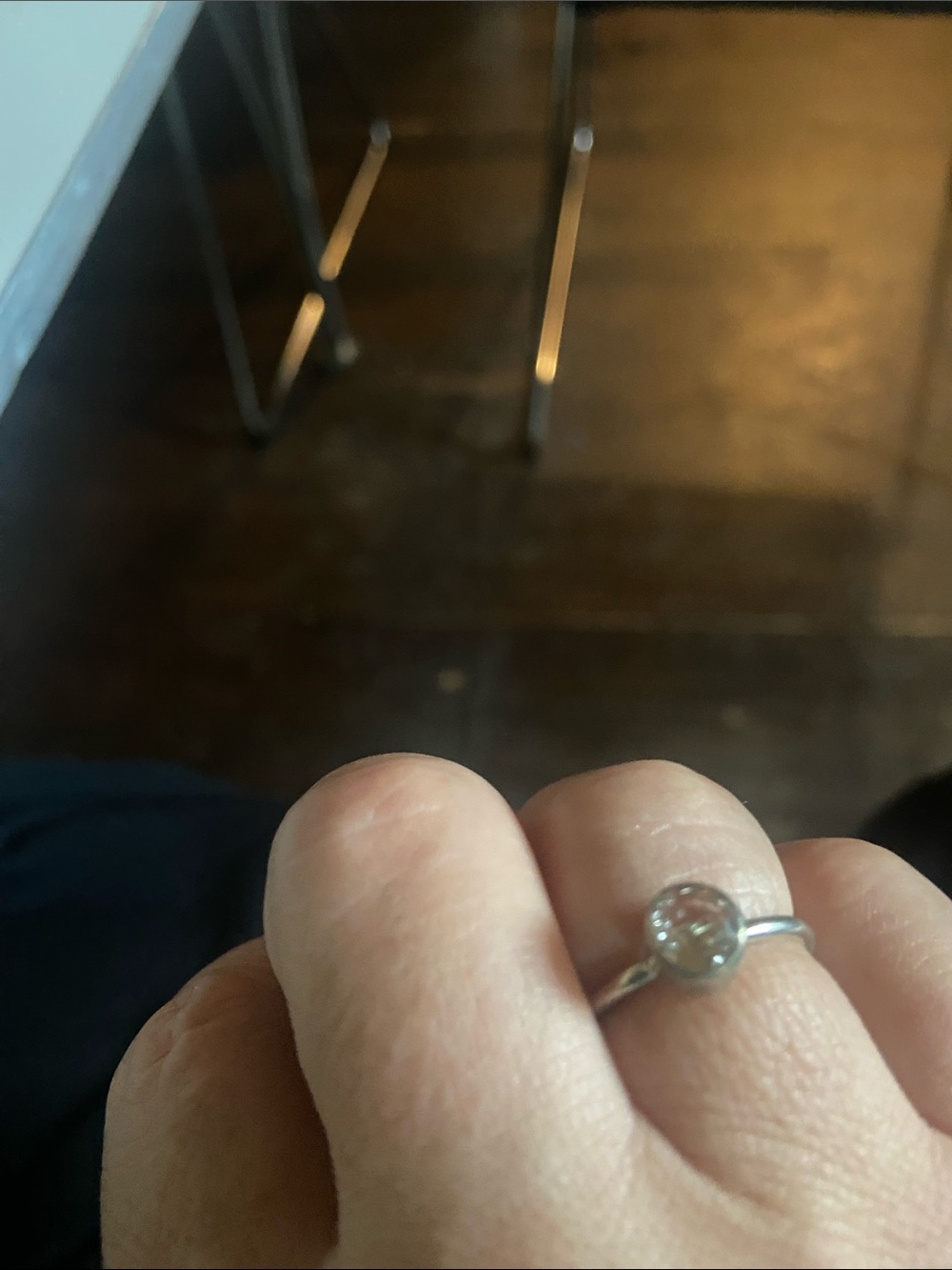 Silver Clear Gemstone Stackable Ring - Unbranded
